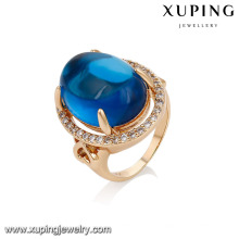 14590 Anillo de joyería al por mayor directo de fábrica de China, anillo de oro del dedo del zircon de diamante real de 18 quilates